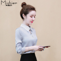 2020 new autumn fashion trend all-match chiffon shirt womens long-sleeved top high-end early autumn western style shirt