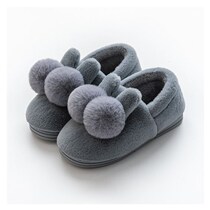 Net red cotton shoes female home can be worn out of bag footed cotton w slippers winter bag heel office fur furry shoes fur