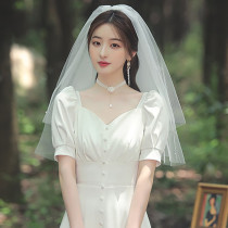 Courtrothal engagement wedding gift head yarn Bride Headwear to Write a True Photographic Pilot Sense Photo Gift