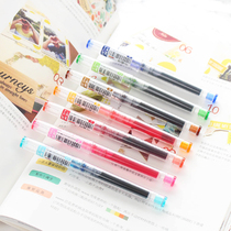  Nijia●Simple transparent pen straight liquid bead walking pen 0 5mm color water pen Signature pen Gel pen