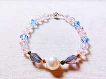 12mm Japanese craft pearl brand crystal design ring bracelet custom home pink treasure