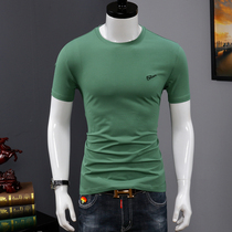 Mens short-sleeved T-shirt Tide brand casual cotton embroidery trendy body clothes on summer thin mens half-sleeve T-shirt