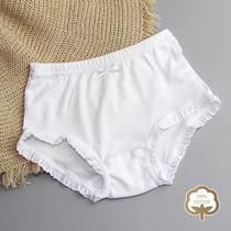 100% Cotton Pure White Thin Cotton Girl Lace Triangle Panties Summer and Autumn Four Seasons
