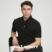 FULL MONTY True Silk Double Sided Polo Shirt With Black Short Sleeve Business Casual T-Shirt Summer