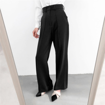  Ya Gege high waist midline professional suit pants womens straight loose hanging matte texture chic long legs
