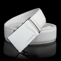 Mens genuine leather belt Korean version of casual cowhide middle and young fashion belt automatic buckle business wide trousers young people