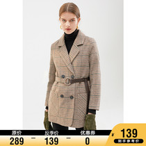 (139 yuan benefits) woolen blazer women Spring and Autumn new waist Hong Kong flavor retro coat coat coat