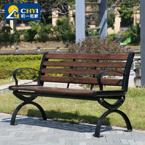 Park chair outdoor solid wood bench leisure iron square chair courtyard cast iron open-air garden anticorrosive wood seat