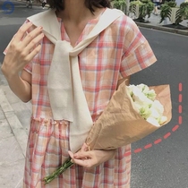 Shawl Fashion foreign air upscale extra-high end mesh red sugar fruit color striped lap shoulder female matching dress decoration