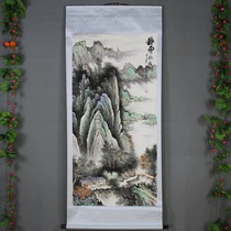 The new Chinese-style framed calligraphy painting hall painting celebrity hanging painting Chinese painting rural lobby decoration painting mountain three-room small wooden bridge