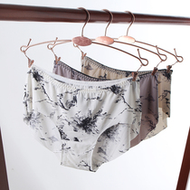 New fashion sexy ink soft and comfortable light womens underwear flat waist no trace Ice Silk breifs womens bottoms
