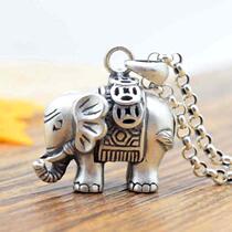 S925 Thai silver retro sterling silver bag baby elephant pendant lucky auspicious Elephant money bag male and female pendant couple pendant
