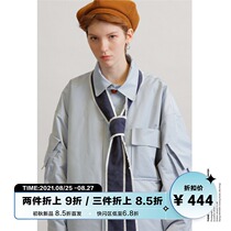  UNVESNO RETRO CASUAL SHIRT VERSION TIDE brand LOOSE PLUS COTTON WITH STREAMERS COTTON JACKET OVERSIZE