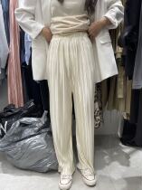 F THREE spring and summer 2021 Korean version of pleated mop pants high waist thin straight casual trousers children