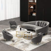 Sofa Double light luxury small apartment Nordic single simple modern net celebrity living room lazy curved fabric sofa
