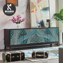 American light luxury TV cabinet solid wood modern simple bedroom floor cabinet after modern retro wall cabinet living room combination cabinet