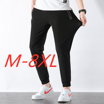 7XL8XL extra large size ice pants mens ultra-thin quick dry pants silky pants loose 250kg casual pants tide