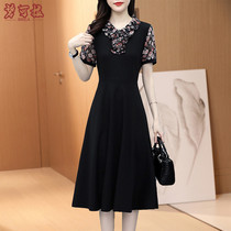 Fertilizer MM noble flower skirt big summer new 2021 womens high - end snow spinning dress