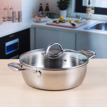 New arrival beef stock soup pot 18 10 stainless steel one-piece spot welded Chockmen side stove pot Shabu-shabu pot 20 24CM