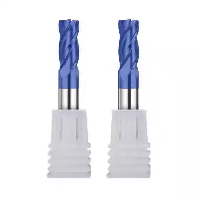 Imported 65 degree Blue nano high hard tungsten steel coated milling cutter 4F hardened D6R0 5 65 degree blue round bull nose knife