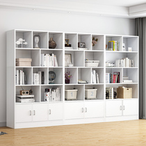 Bookcase shelf Floor-to-ceiling simple modern home background wall with door Student simple locker Cell bookshelf