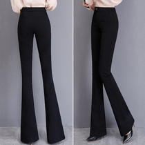 Black drop feeling slim casual pants womens 2022 spring and summer new Korean version slim OL professional suit pants high waist all-match