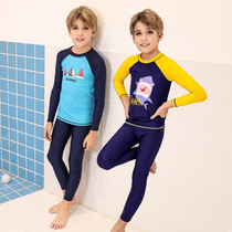 Blowind Childrens swimsuit for boys Medium and large children Sunscreen Quick-drying split vacation boys trousers Long sleeve swimsuit