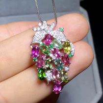 New luxury fine work beautiful and colorful with 925 silver plated white gold 3 * 5 mm natural beers pendant low price