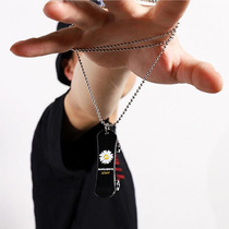 Little Daisy alloy skateboard sweater chain necklace hip hop Net red power Zhilong same cartoon pendant ins small gift