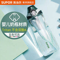 Supor plastic water cup Male large capacity portable female summer handy student sports kettle Fitness portable cup
