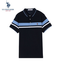 U S POLO ASSN Summer new pint men short sleeves full cotton beads Mesh Breathable Colorful placenta polo jersey man