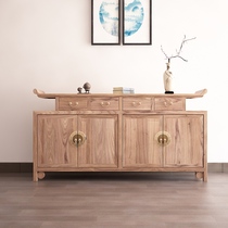 New Chinese style Old elm dining side cabinet Shoe cabinet Zen entrance foyer entry cabinet Storage cabinet Solid wood low cabinet warped cabinet