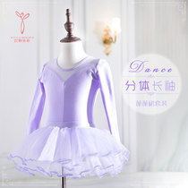 Childrens dance clothes Girls practice clothes Velvet ballet body clothing Dance clothes Summer long sleeve autumn and winter