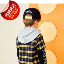 p44aw20 in autumn new boy hooded shirt coat pcyca7711n plaid shirt yca7711n