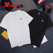 XTEP short-sleeved T-shirt Mens loose T-shirt Summer mens quick-drying shorts Summer sports suit Mens student