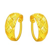 (China Gold Official Shop) Foot Gold Jewelry Loving Mother Gold Earrings Earrings New Year Gifts Temperament