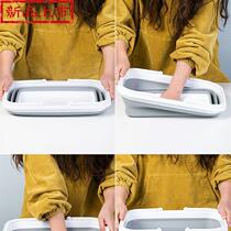 Portable foldable plastic tub household king size washing feet◆New◆Basin rectangular mop bucket washing clothes