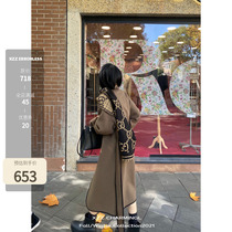 Xzz charmingl Lazy Bathrobe 100 Australian wool Double face cashmere Grand coat woman What about the fur coat Nagas