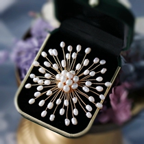 Brooch ins tide personality luxury atmosphere natural pearl big snowflake pin decorative coat coat coat corsage