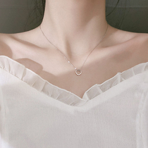 Geometric square 925 sterling silver necklace 2021 new womens light luxury niche design sense clavicle chain cold summer