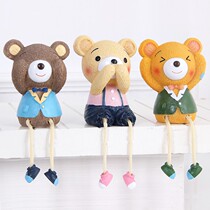Three No Bears Couple Gift Hanging Feet Dolls Big Home Creative Decorations Small Pendulum Pieces Cute Animal Handiwork