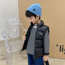2021 new boy thick vest winter dress childrens clothing foreign tide childrens horse clip outside wearing medium and big childrens warm vest