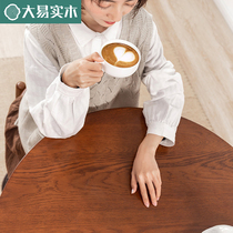 Solid Wood Home Round Table Chairs Combined Nordic Minimalist Simple Modern White Oak Small Family Dining Table