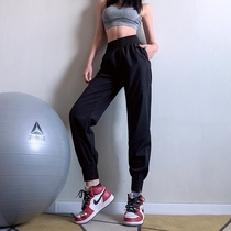 Sports pants women loose summer thin section gym running professional quick-drying high waist wear fashion tooling trousers women