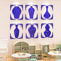 Kindergarten China Traditional Culture Wall Decoration Classroom Stairway Porcelain Themed Ring Innovative Arrangement Material Wall Applid
