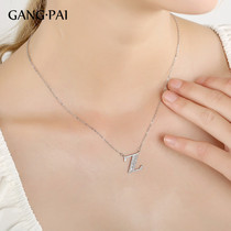 925 Silver High Sense Letter Necklace Female niche light luxury choker Korean version of simple ins cool Net red temperament Joker