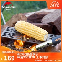Naturehike Norwegian Guest Outdoor Titanium Grill Pan Portable Field Camping Barbecue Grill Titanium Alloy Firewood Grill Pan