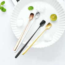Creative 304 stainless steel mixing spoon ice spoon coffee spoon long handle cute European coffee spoon small small spoon gold teaspoon