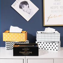 Brief Nordic Woody Tissue Box Creativity Ins Home Living Room Drawing Paper Box Home Napkins Box Paper Cramps