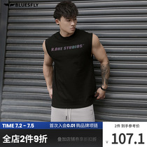 BLUESFLY Sports Vest Mens Summer New Kan Shoulder Sleeveless T-shirt Loose Casual Running Fitness Training Blouse